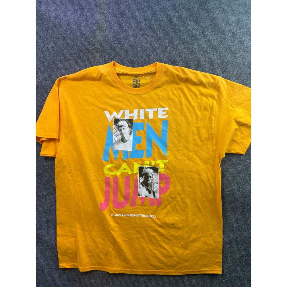 White Men Can't Jump Movie T-Shirt Mens 2X Yellow Vintage 90s Graphic Tee